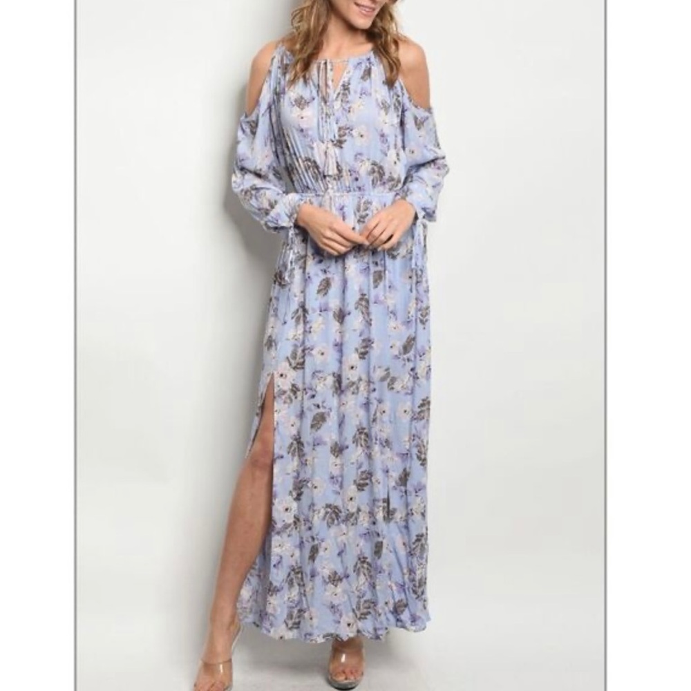 Hommage cold shoulder maxi dress